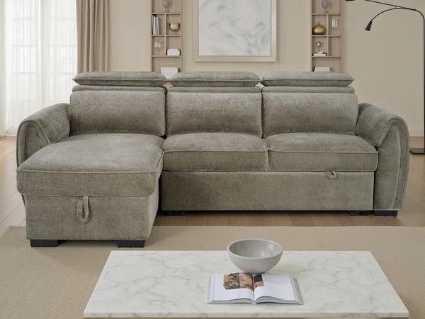 Montrose Universal Corner Sofabed – Dark Grey, Mushroom & Grey Living Room Sofa
