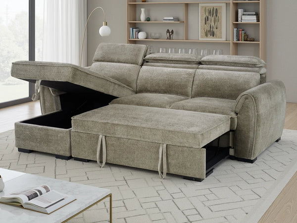 Montrose Universal Corner Sofabed – Dark Grey, Mushroom & Grey Living Room Sofa
