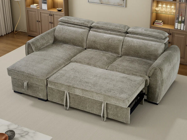 Montrose Universal Corner Sofabed – Dark Grey, Mushroom & Grey Living Room Sofa