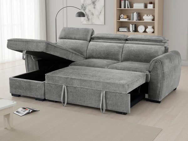 Montrose Universal Corner Sofabed – Dark Grey, Mushroom & Grey Living Room Sofa