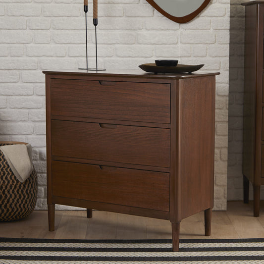 Norway Walnut Chest of 3 Drawers