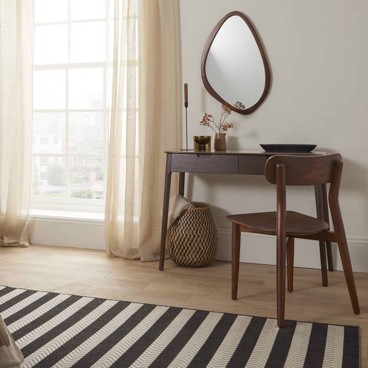 Norway 2 Drawer Walnut Console Table