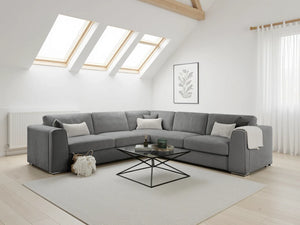 Naples Large Corner Sofa – Mocha, Beige & Grey Living Room Seating