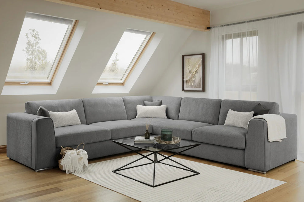 Naples Large Corner Sofa – Mocha, Beige & Grey Living Room Seating
