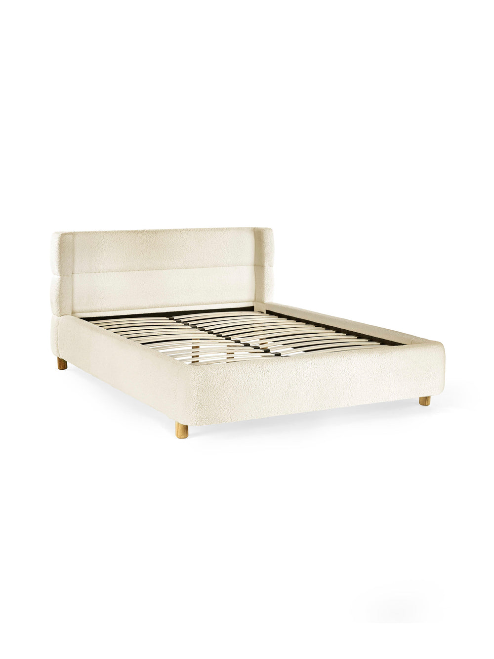 Oberon Cream Boucle Upholstered 135 cm Double Bed - Living with Luxury