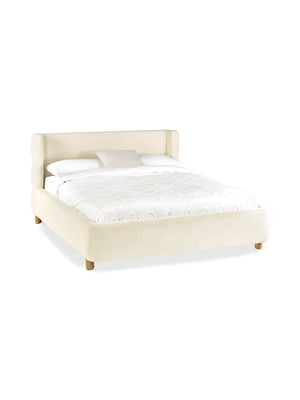 Oberon Cream Boucle Upholstered 150 cm King Bed - Living with Luxury