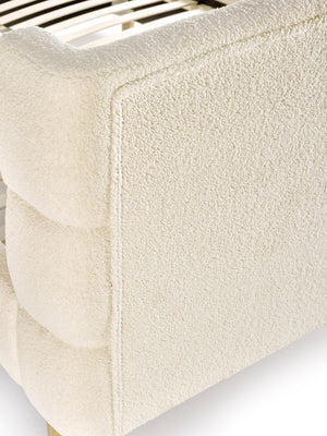 Oberon Cream Boucle Upholstered 150 cm King Bed - Living with Luxury