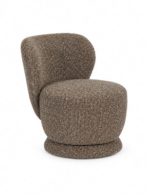 Orla Swivel Accent Chair - Hazelnut Chenille - Living with Luxury