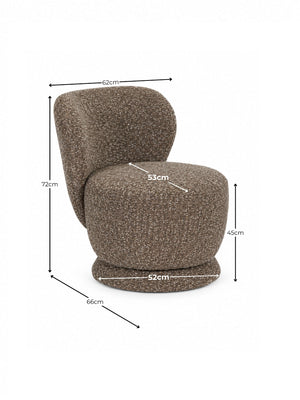 Orla Swivel Accent Chair - Hazelnut Chenille - Living with Luxury