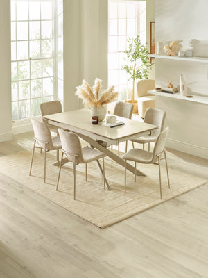 Osaka Stone Effect 160-200cm Rectangular Extending 6-8 Seater Dining Table - Living with Luxury