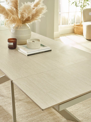 Osaka Stone Effect 160-200cm Rectangular Extending 6-8 Seater Dining Table - Living with Luxury