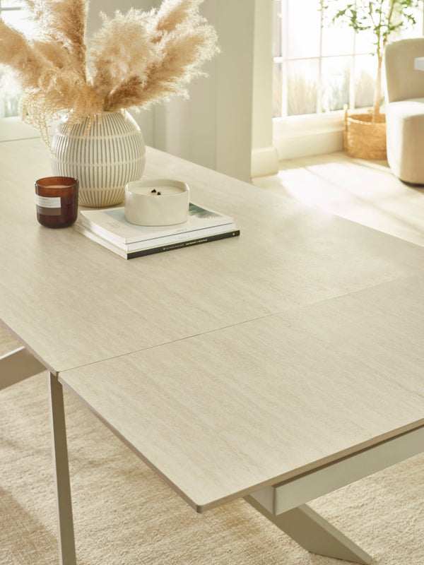 Osaka Stone Effect 160-200cm Rectangular Extending 6-8 Seater Dining Table - Living with Luxury
