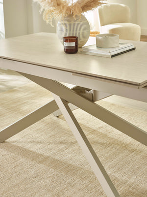 Osaka Stone Effect 160-200cm Rectangular Extending 6-8 Seater Dining Table - Living with Luxury
