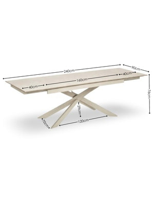 Osaka Stone Effect 160-200cm Rectangular Extending 6-8 Seater Dining Table - Living with Luxury