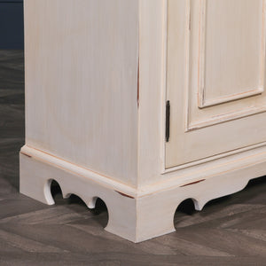 Distressed Aged White Brush Painted Classical Sideboard – view 2