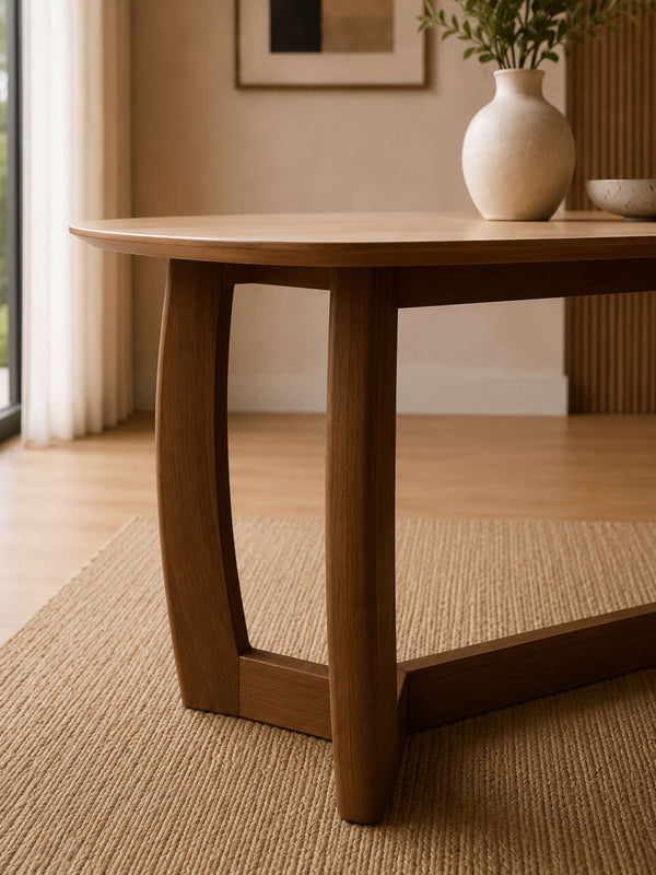 Portland 6 Seater Rectangular Dining Table - Walnut Effect/Sintered Stone - Living with Luxury