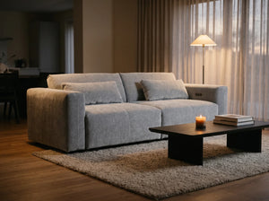 Prescott Electric Sofabed – Grey & Beige Stylish Living Room Sofa Bed