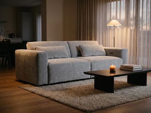 Prescott Electric Sofabed – Grey & Beige Stylish Living Room Sofa Bed