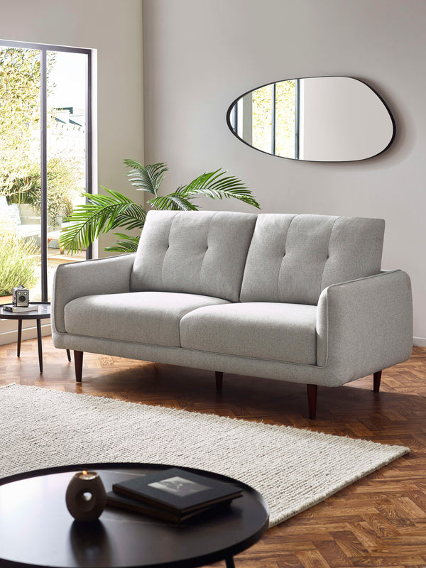 Remy 3 Seater Light Grey Fabric Sofa - Living with Luxury