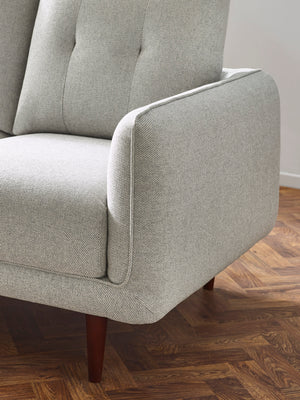 Remy 2 Seater Light Grey Fabric Sofa - Living with Luxury