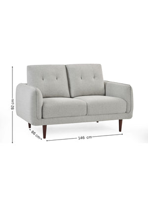 Remy 2 Seater Light Grey Fabric Sofa - Living with Luxury