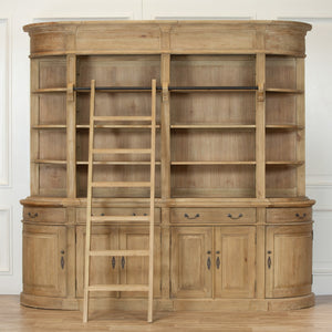 Large Wooden Bookcase with Ladder – view 2