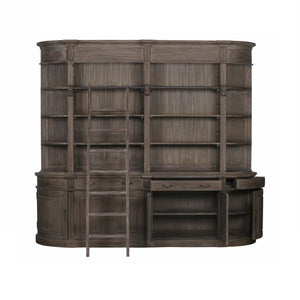Extra Large Wooden Double Bookcase with Ladder – view 11