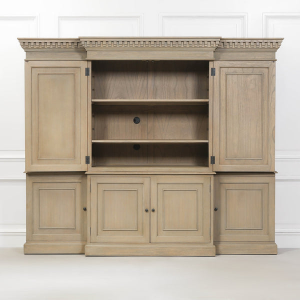 Large Wooden Triple Breakfront TV Cabinet – view 6