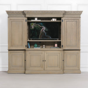 Large Wooden Triple Breakfront TV Cabinet – view 1