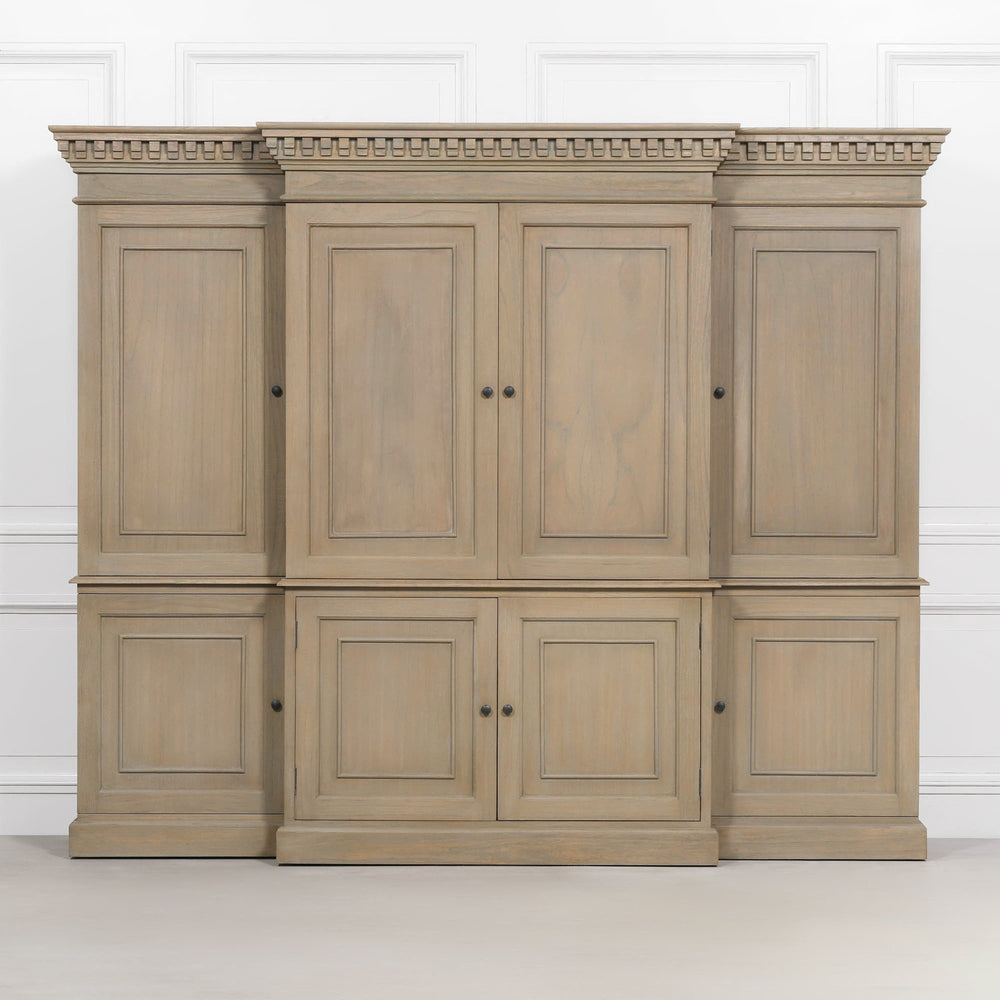 Large Wooden Triple Breakfront TV Cabinet – view 1