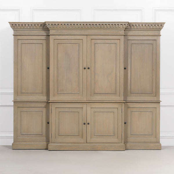 Large Wooden Triple Breakfront TV Cabinet – view 2