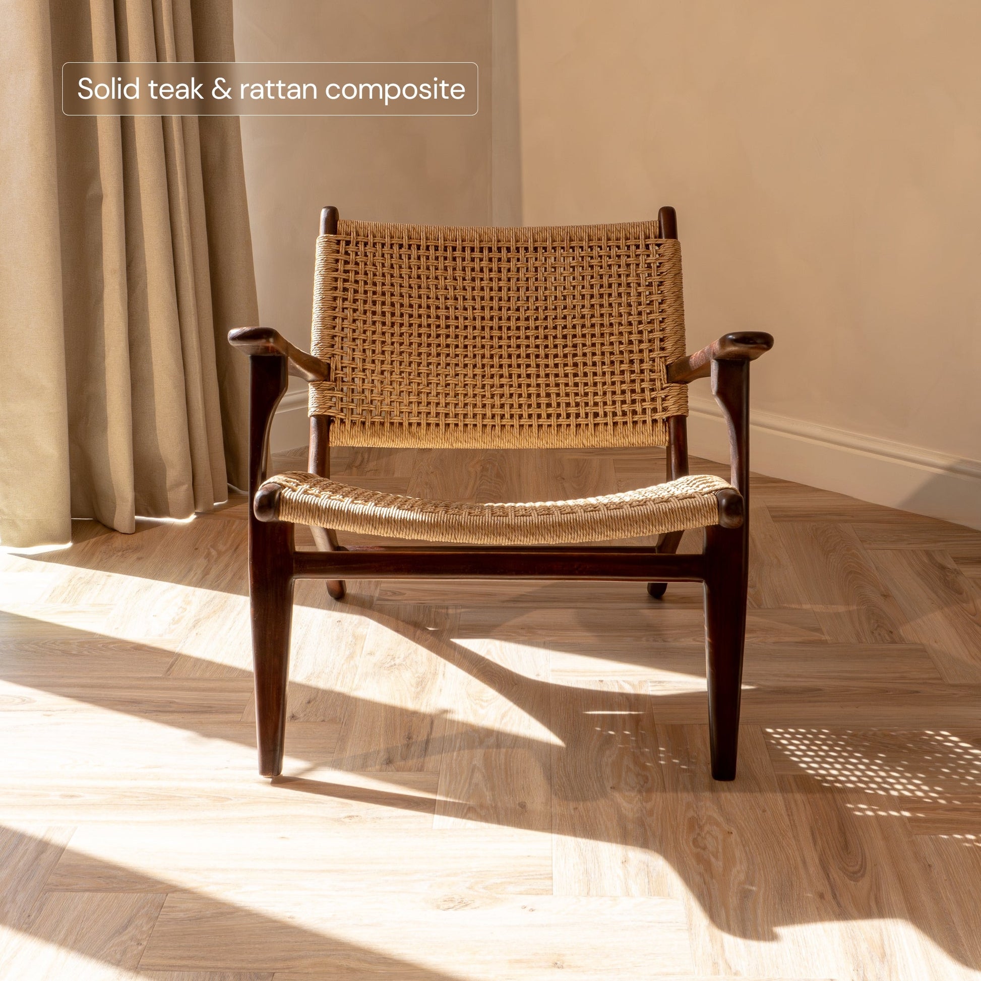 Zara Chocolate Rattan Accent Chair With Armrest