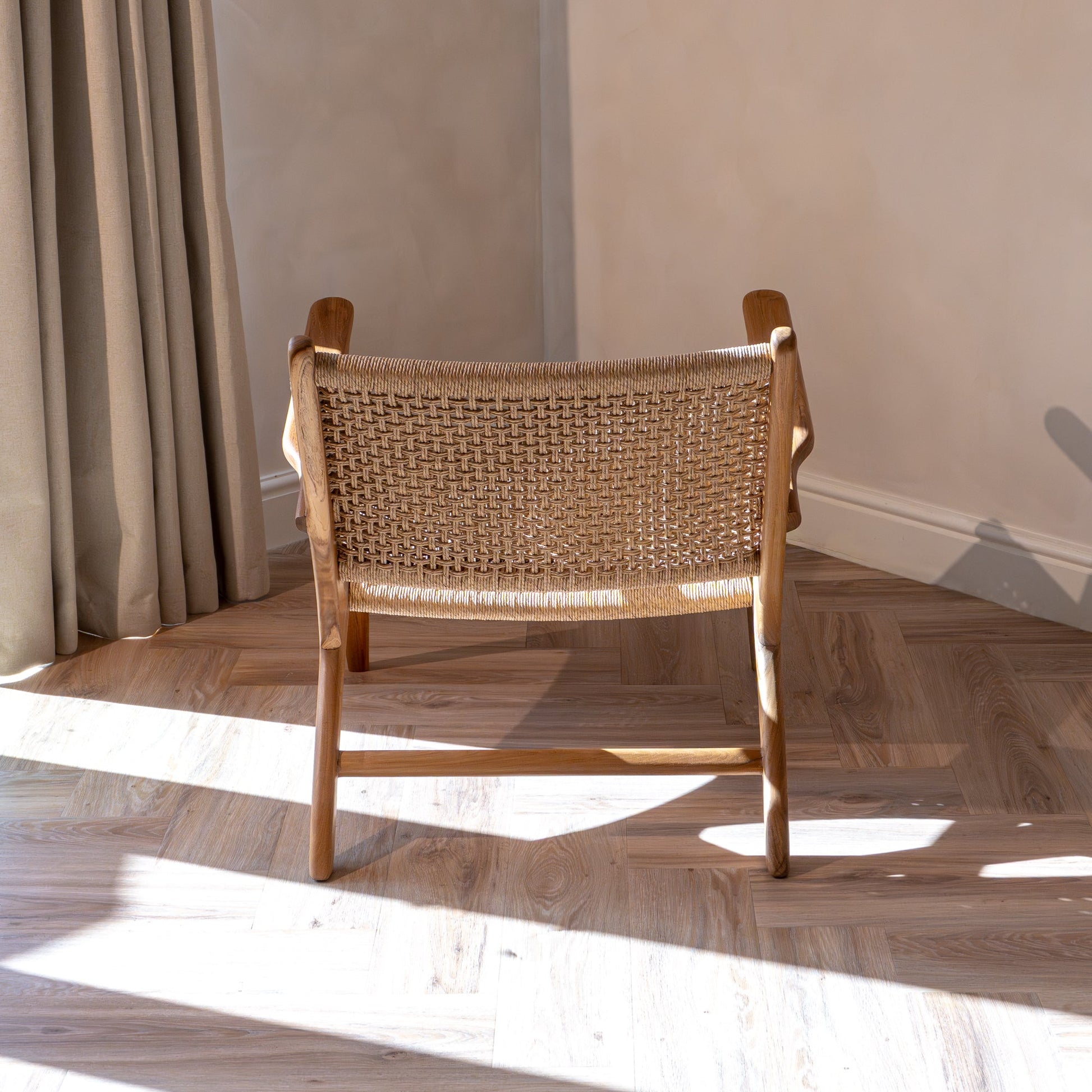 Zara Teak & Rattan Accent Armchair