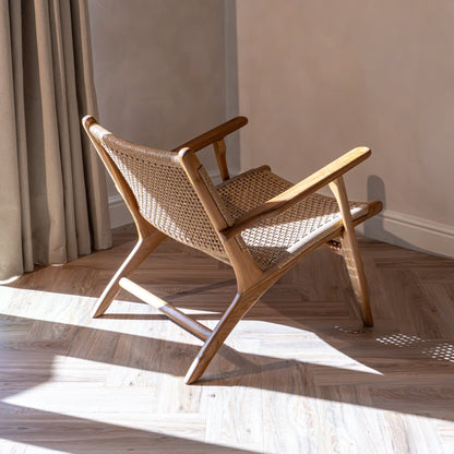 Zara Teak & Rattan Accent Armchair