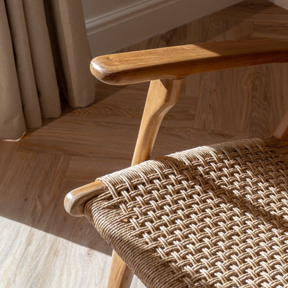 Zara Teak & Rattan Accent Armchair