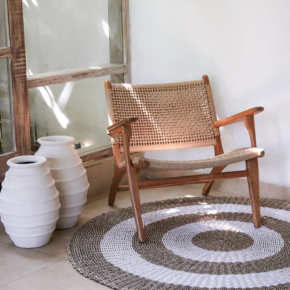 Zara Teak & Rattan Accent Armchair