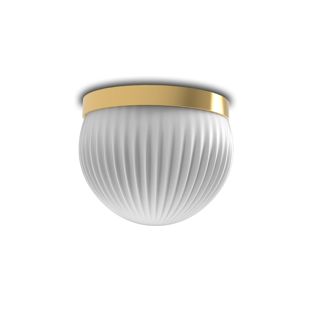 Roi Wall Ceiling Simple – Matte Polished Brass Base and Opal White Glass