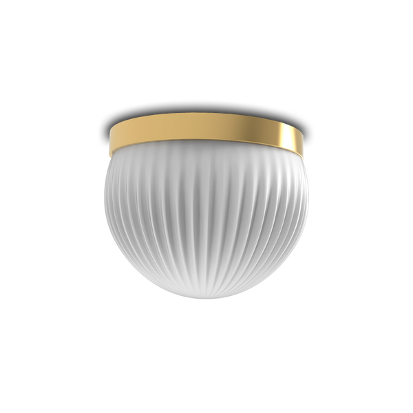 Roi Wall Ceiling Simple – Matte Polished Brass Base and Opal White Glass – view 2