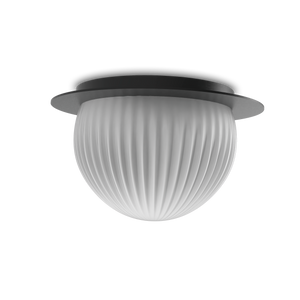 Roi Wall Ceiling Disc – Black Base and Opal White Glass – view 3