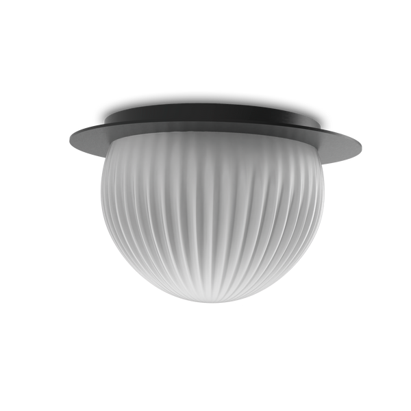 Roi Wall Ceiling Disc – Black Base and Opal White Glass – view 3