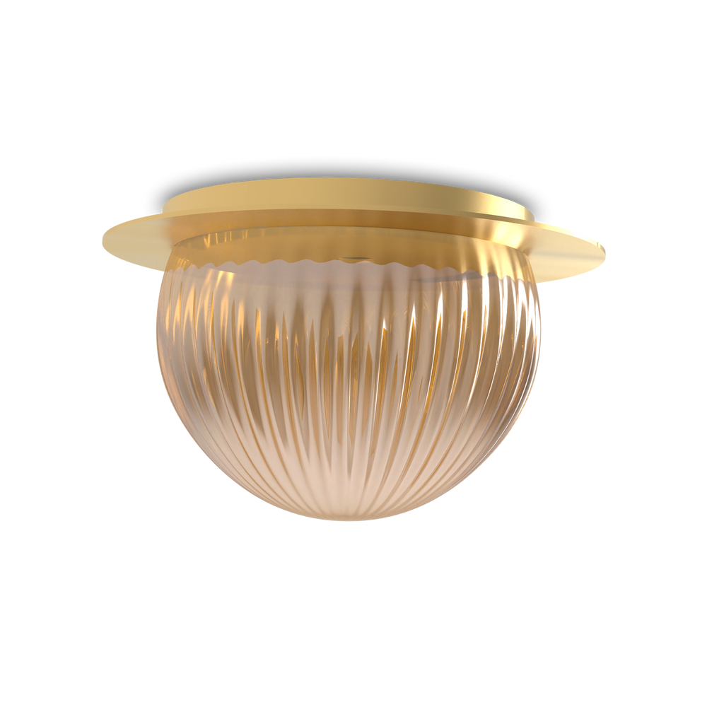 Roi Wall Ceiling Disc – Matte Polished Brass Base and Smoked Glass