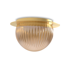 Roi Wall Ceiling Disc – Matte Polished Brass Base and Smoked Glass – view 3