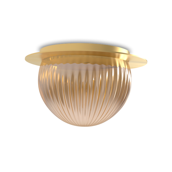 Roi Wall Ceiling Disc – Matte Polished Brass Base and Smoked Glass – view 3