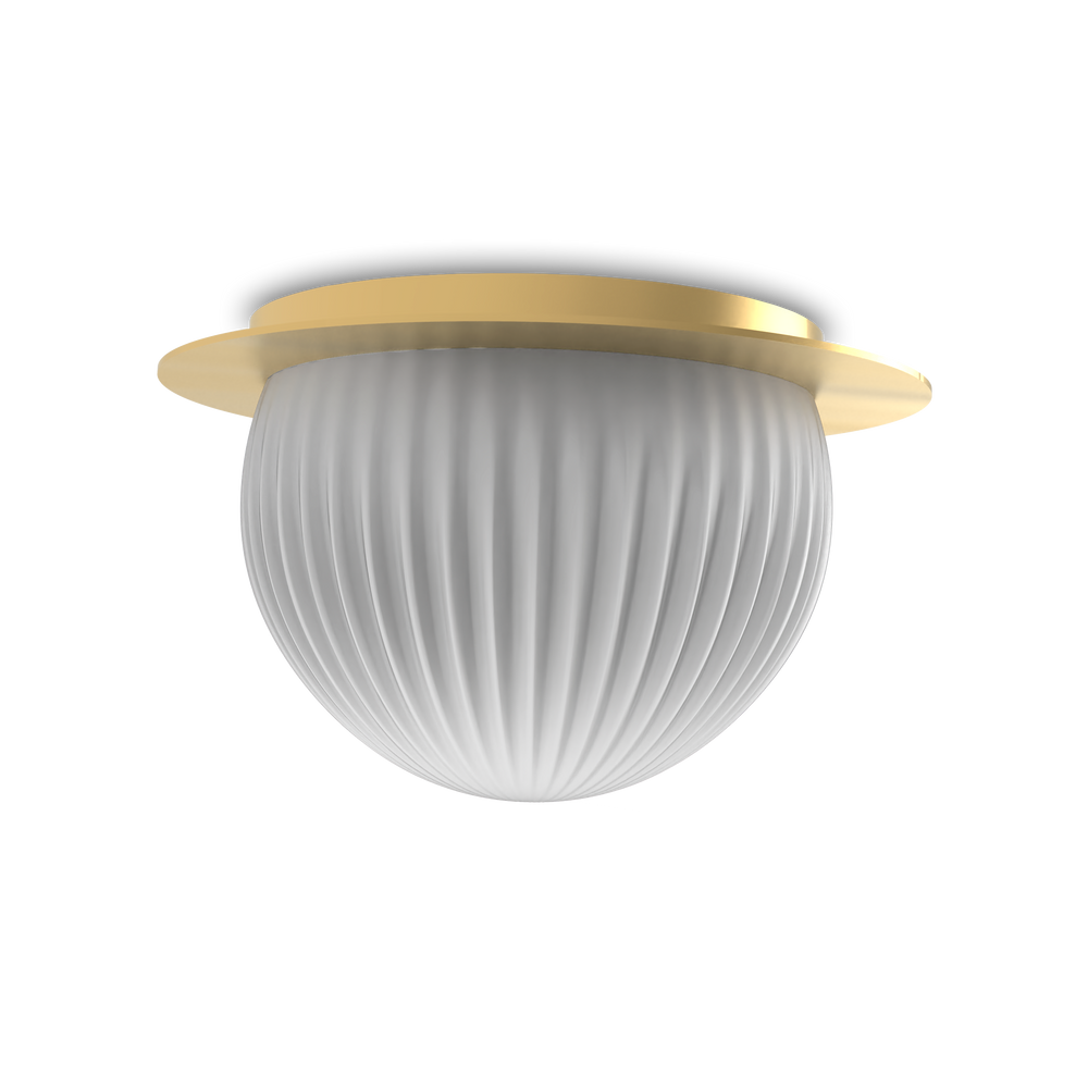 Roi Wall Ceiling Disc – Matte Polished Brass Base and Opal White Glass