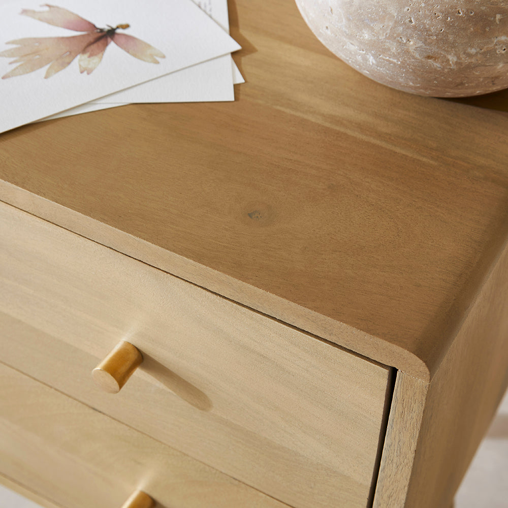 Scandinavian Lighter Oak Logan Narrow Bedside Table