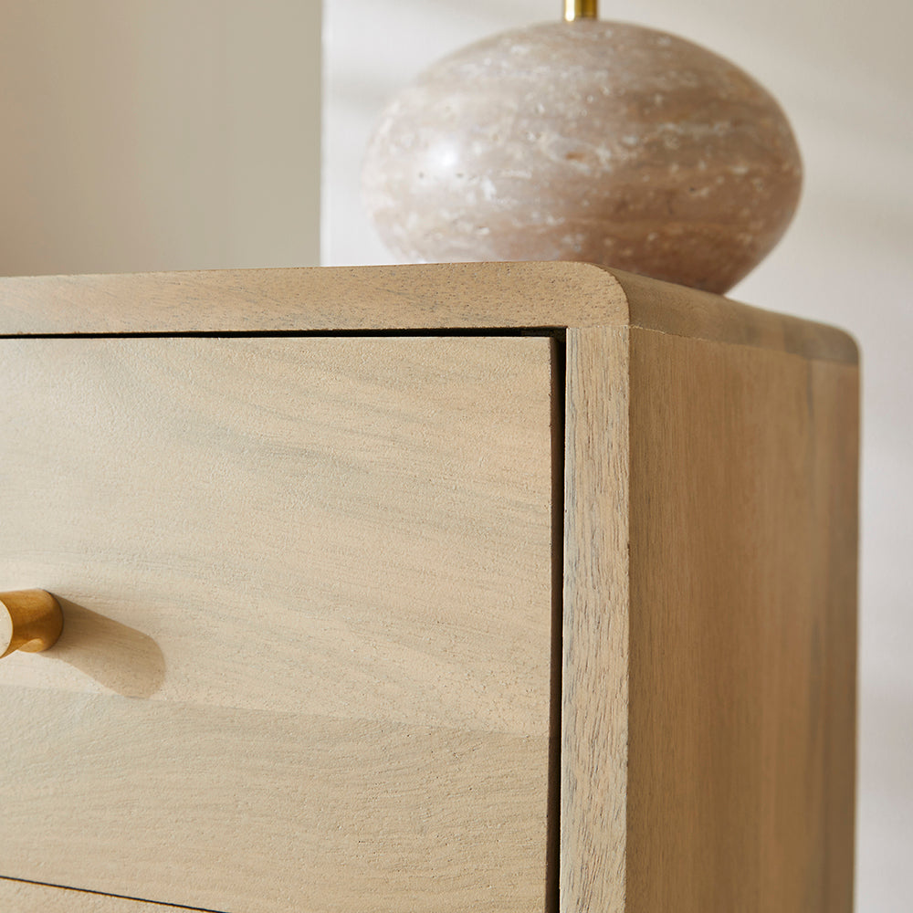 Scandinavian Lighter Oak Logan Narrow Bedside Table