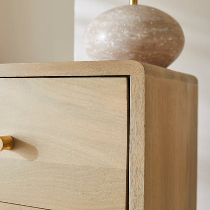 Scandinavian Lighter Oak Logan Narrow Bedside Table