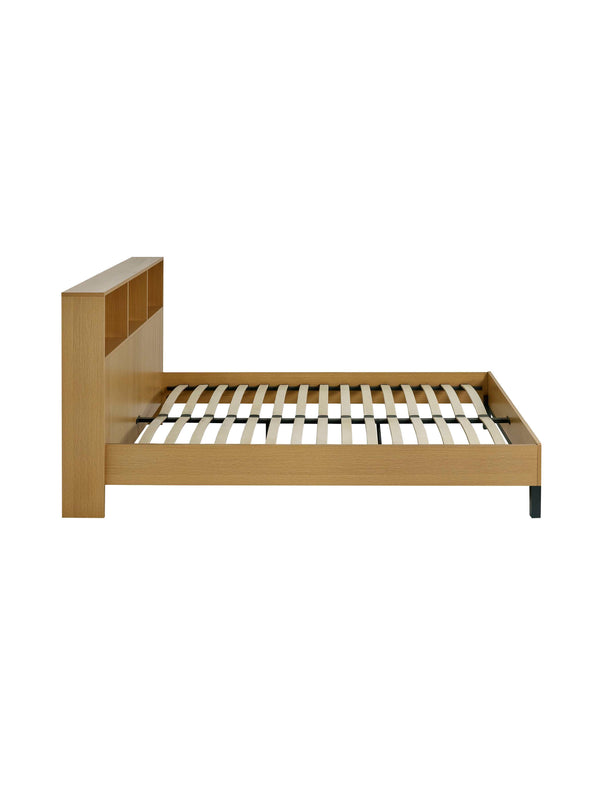 Sia Bookcase Headboard Bed - Light Oak Effect, King - Living with Luxury