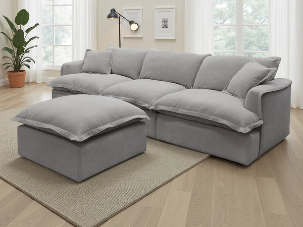 Santa Barbara Modular Sofa – Grey & Stone Stylish Fabric Living Room Seating