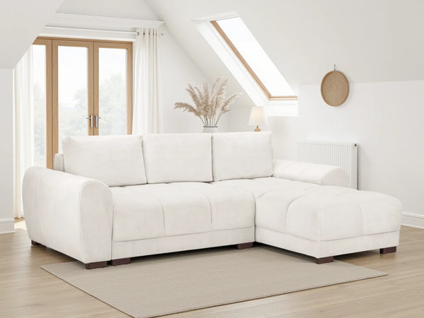 Azzuro Cream Universal Corner Sofabed – Upholstered Sofa Bed